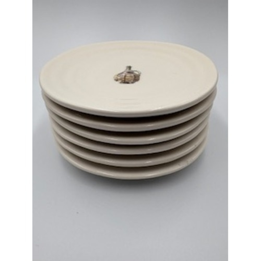 Williams Sonoma Appetizer Plates Wine Bottle Motif Vineyard Party Set of 6